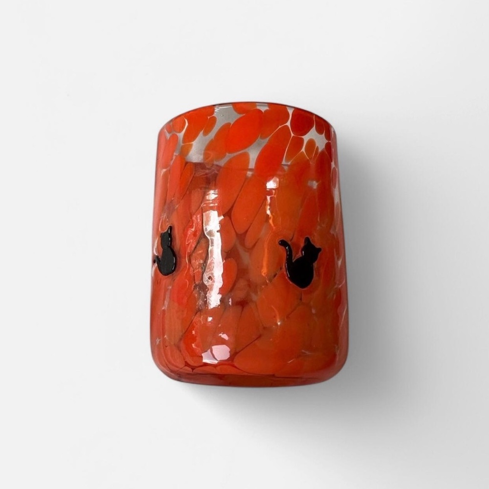 Anthropologie Icon Juice Glass Mystic Halloween Black Cat Edition